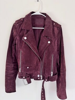 Blank NYC Plum Suede Moto Jacket